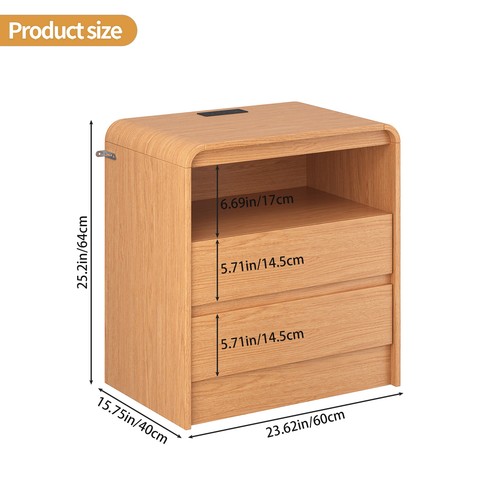 Inch oak nightstand - nightstand, with