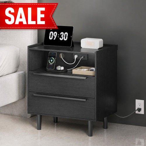 Drawer nightstand with - 2-drawer,
